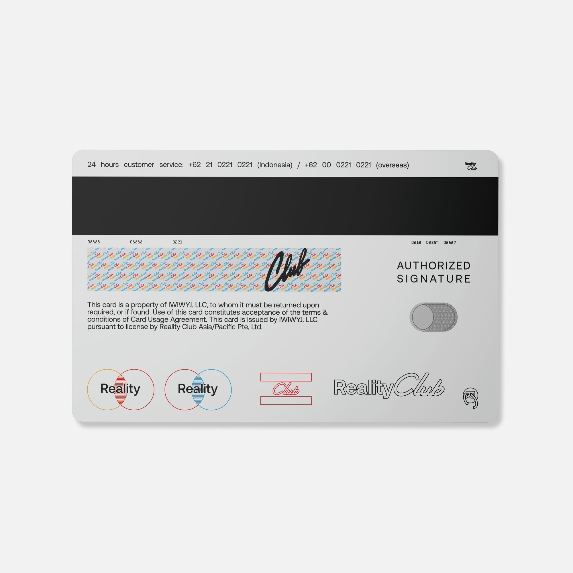 Reality Club - White Logo Electronic Card