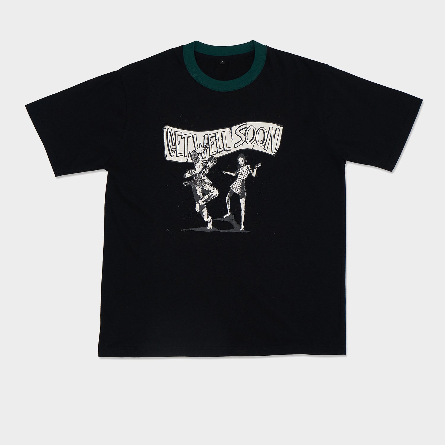 Pee Wee Gaskins - Get Well Soon Ringer T-Shirt (White/Green)